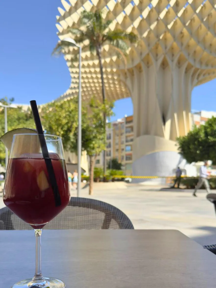 Glass of Setas Seville sangria